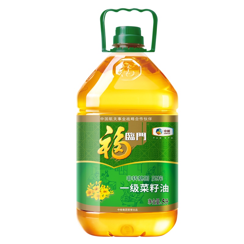 福临门 食用油 油 非转压榨 一级 菜籽油5L/桶