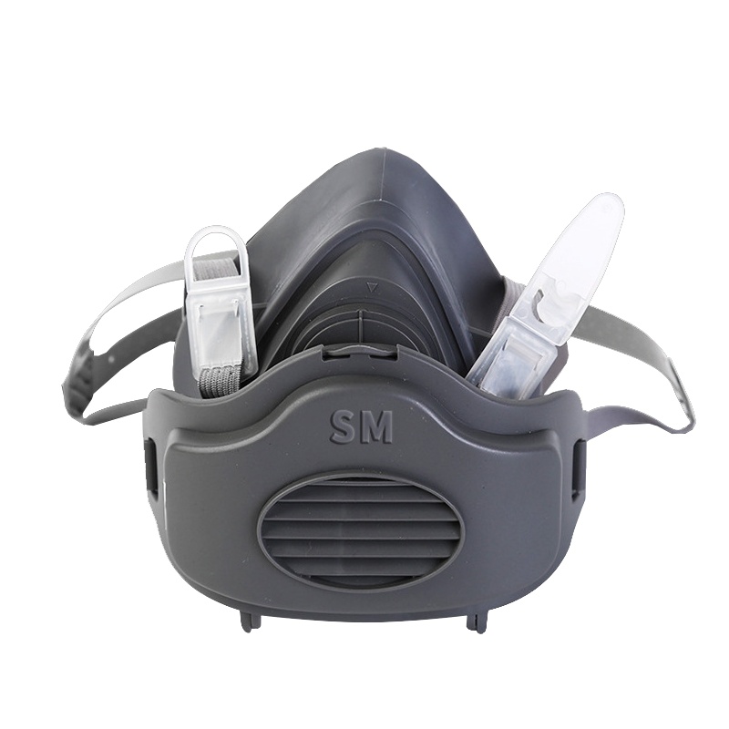 [规格:2个装 灰色]3200防尘面具 过滤式防尘防雾霾呼吸器 工厂装修煤矿面具 打磨工业粉尘颗粒物呼吸防护套装
