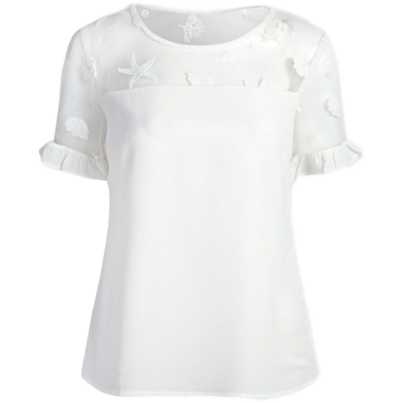 【福利款】拉夏贝尔白色凉爽短袖T恤