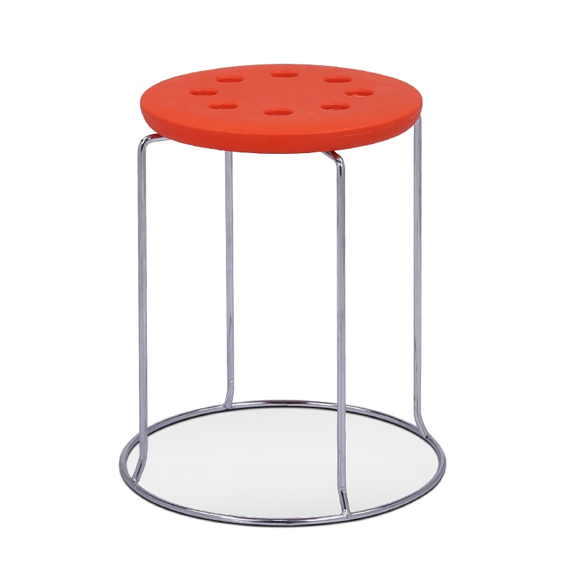 【红心家居】小清新塑料圆椅凳子餐椅可折叠小户型专用椅子