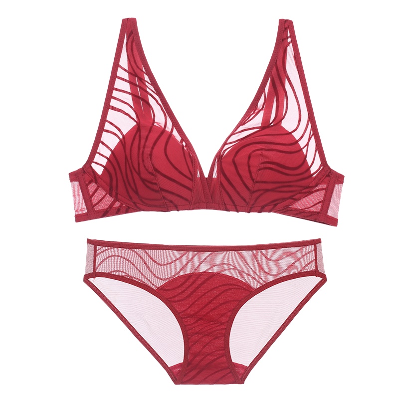 都市丽人植绒提花长三角夹棉文胸套装2B9202