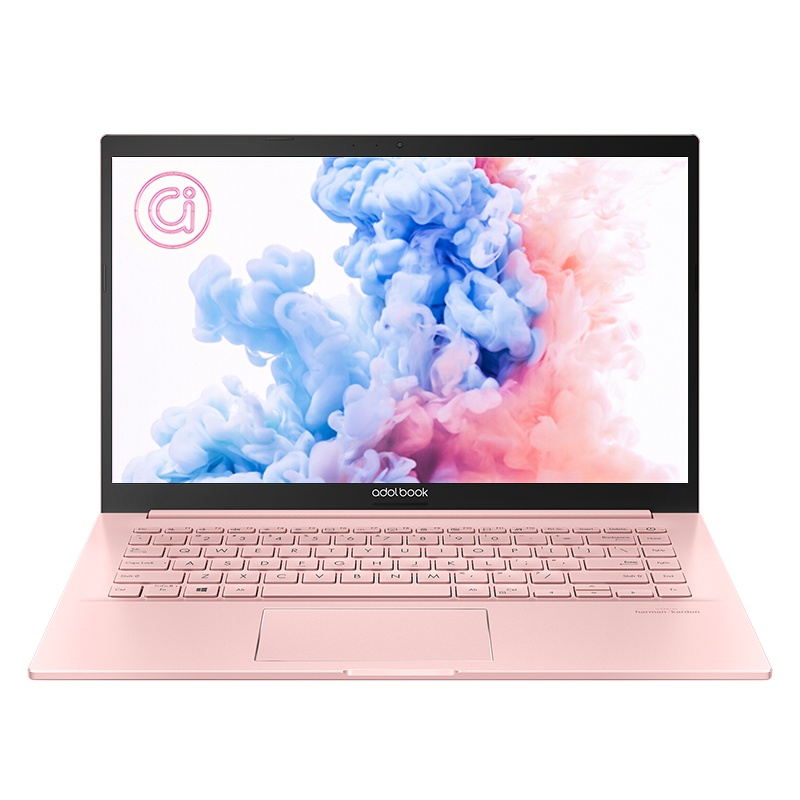 华硕a豆adolbook14s 增强版 11代酷睿 高颜值全面屏轻薄本学生笔记本电脑(i7-1165G7 16G 512G MX350)千禧粉