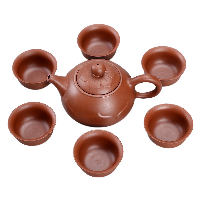 言艺(yanyi) 陶瓷功夫茶具套装 原矿紫砂茶具1壶6杯