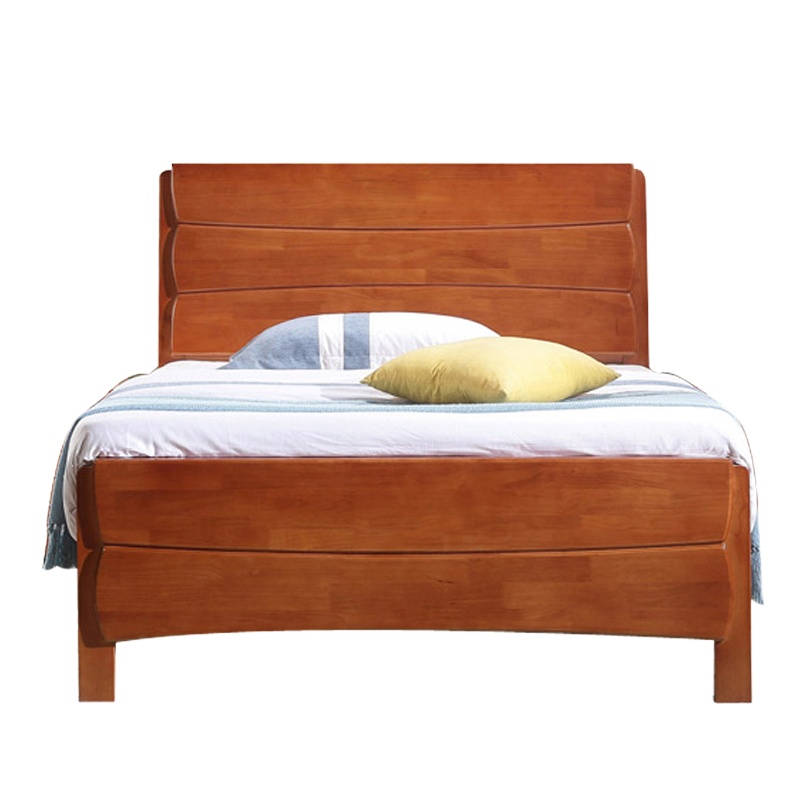 主卧室现代简约中式大婚床橡木储物床环保油漆 橡胶木双人床1500*2000*450