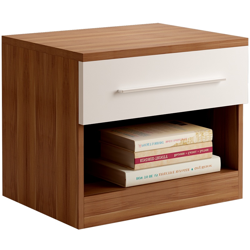 A家家具 床头柜 简约现代白色百搭地柜收纳柜带抽屉客厅卧室储物柜木质 FA032