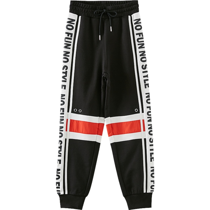 美特斯邦威运动裤女新款春秋宽松束脚时尚休闲青少年女士长裤