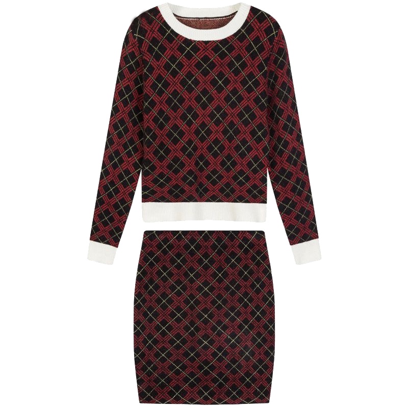 拉夏贝尔candie’s秋装新款气质通勤淑女显瘦两件套装女30074291