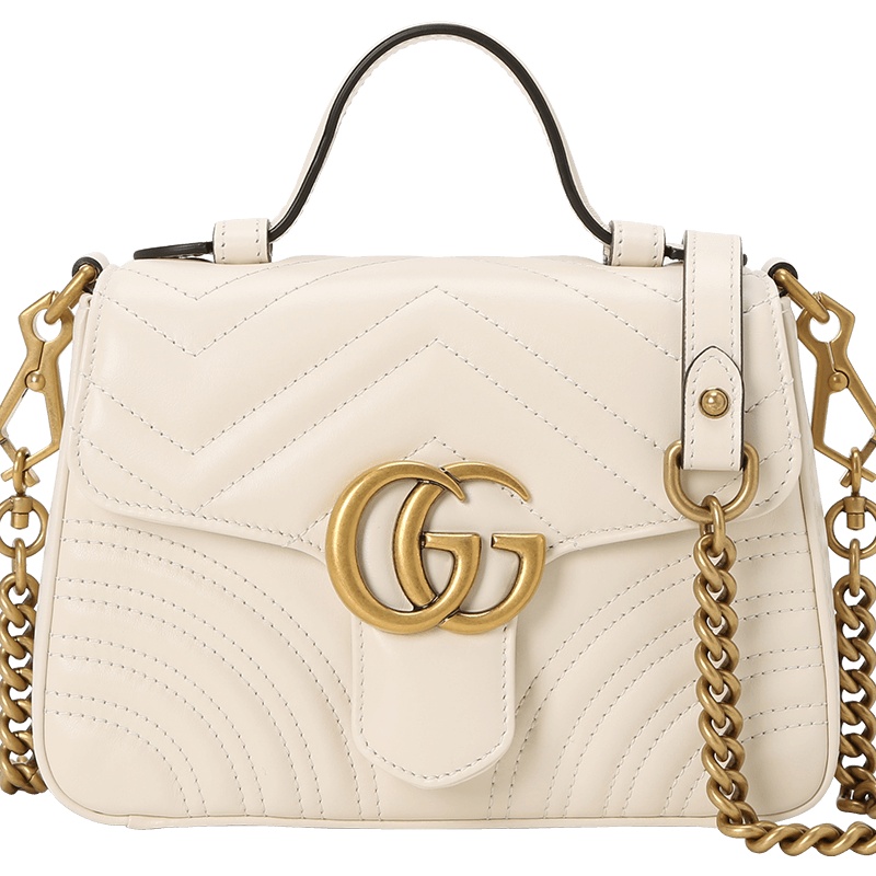预订 GUCCI 古驰 GG Marmont 通勤手拎包 单肩包 斜挎包迷你 双G饰扣绗缝皮547260金扣