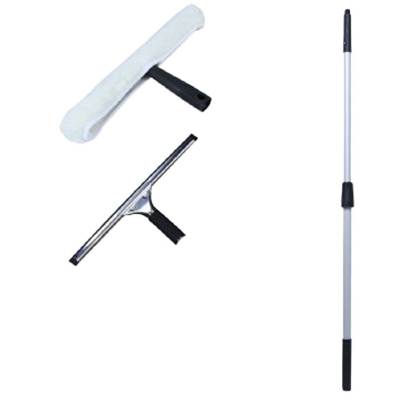 小海牛 清洗玻璃 刮水器 家用 清洗 玻璃刮+毛头+伸缩杆 2.4m杆 35cm头清洁工具