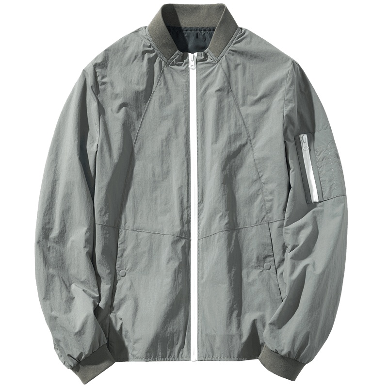 千纸鹤男装春秋夹克男上衣青年纯色修身休闲茄克工装外套男30116