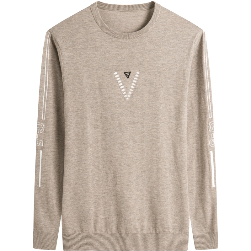 北极绒男士针织衫春秋男士针织毛衫打底衫青年圆领套头