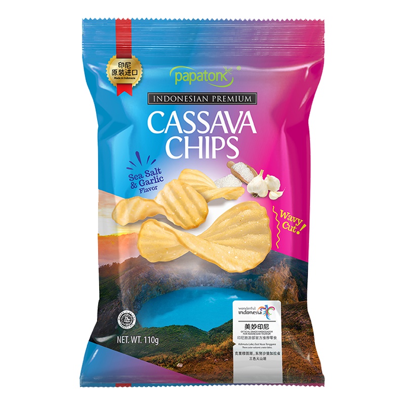 papatonk 啪啪通木薯片 海盐蒜蓉味 110g