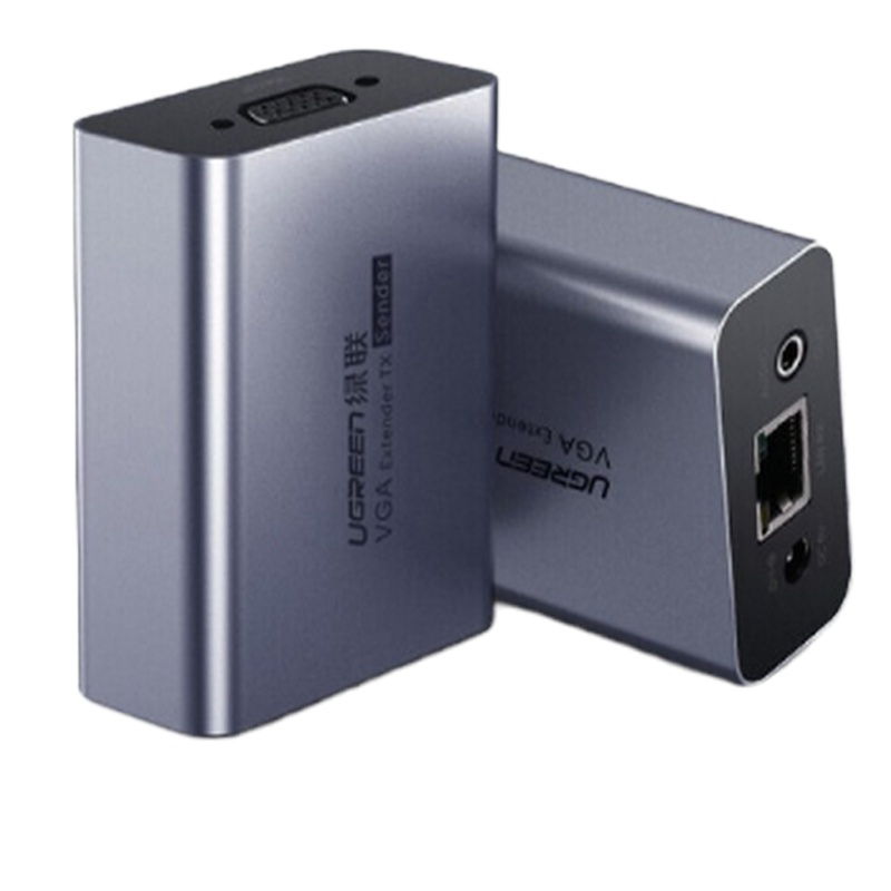 绿联VGA延长器100米 vga转rj45网线网络传输器 笔记本电脑监控主机接显示器投影仪信号放大器 (发射+接收)一对