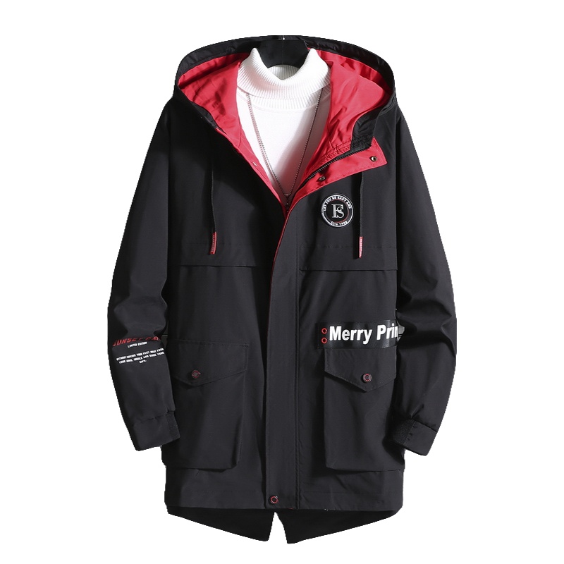 PMMP胖子男士大码中长款夹克新款春秋外套大码百搭潮流时尚防风衣上衣