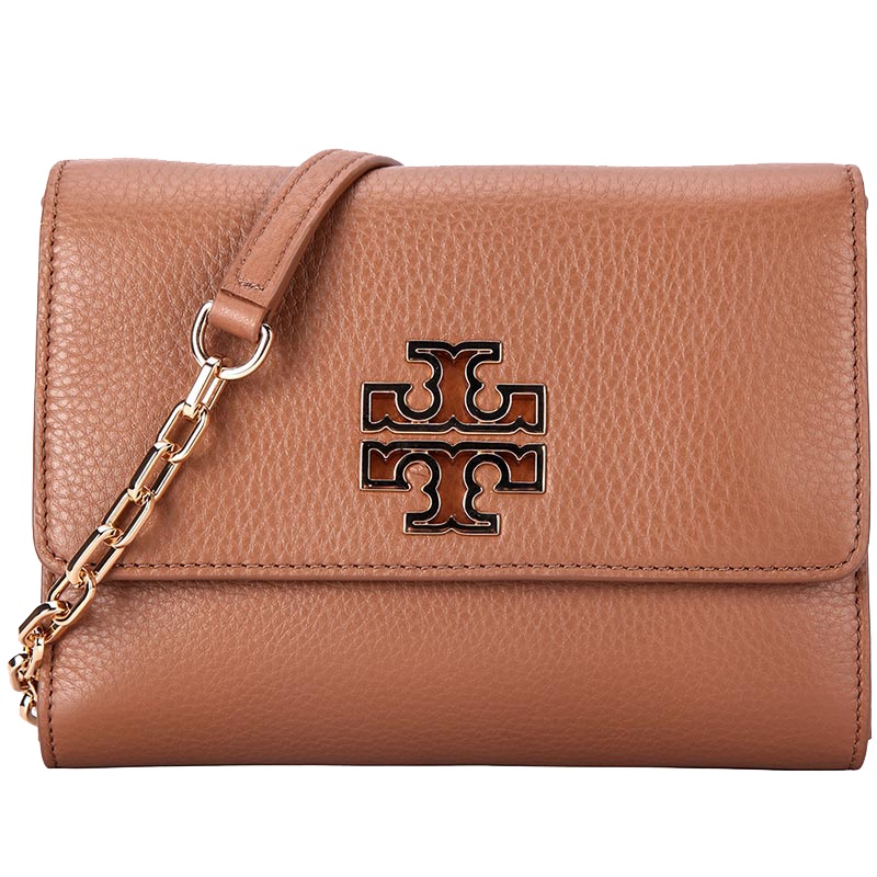 TORY BURCH 托里·伯奇 斜挎包女 时尚潮流女士棕色皮质荔枝纹单肩斜挎包 48292 209