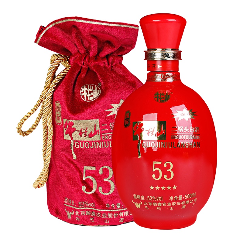牛栏山 二锅头 国际牛栏山五星红瓷 清香型白酒 53度 500ml单瓶红瓷
