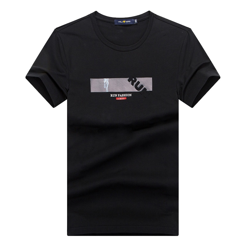 雅鹿男装男士短袖T恤夏季韩版休闲字母圆领男士T恤AS24EXTB00042