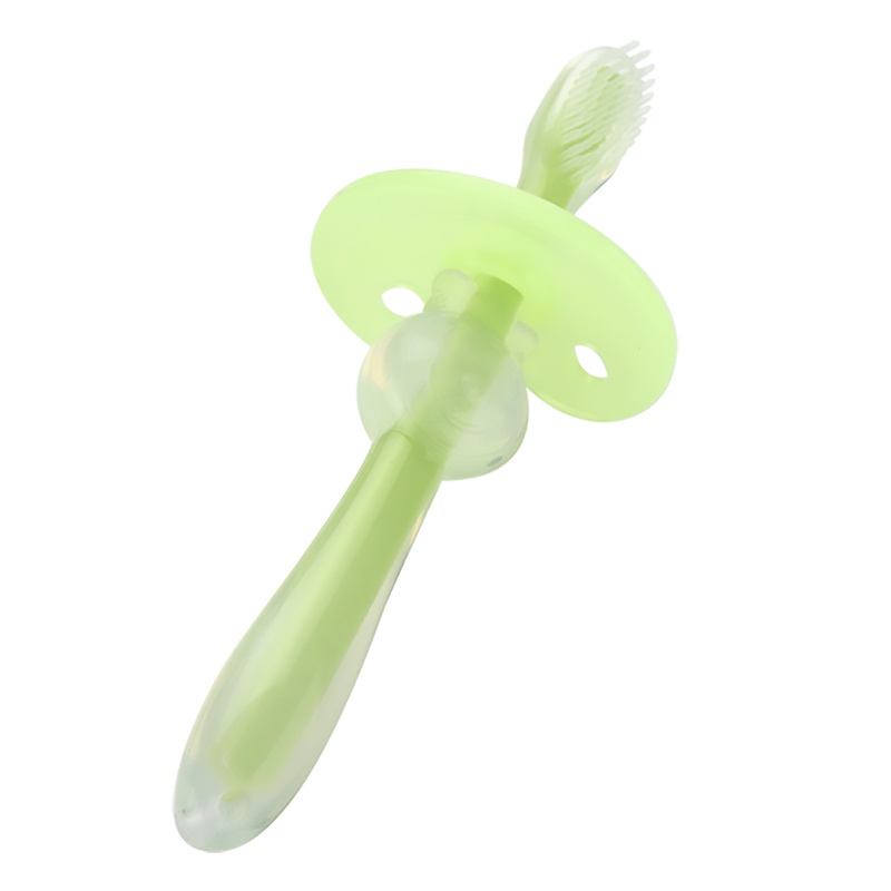 开优米 kiuimi 婴儿硅胶牙刷儿童宝宝专用柔护乳牙刷绿色