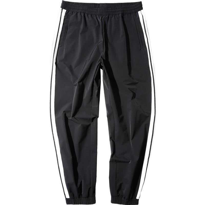 黑鲸条纹拼接休闲裤男2019春季男装运动裤子男CKCAJ19046A