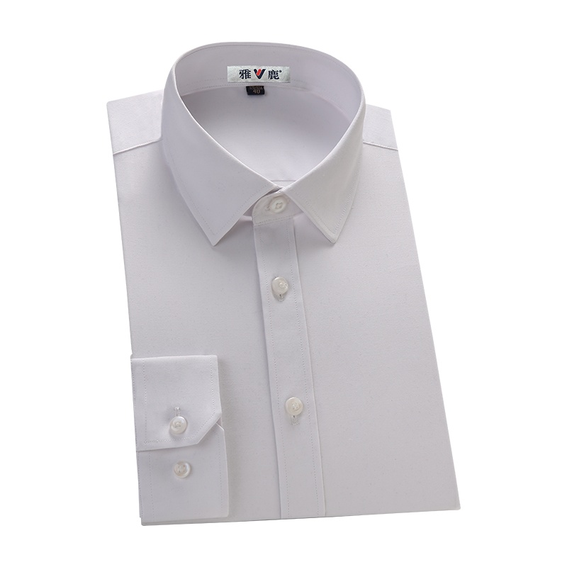 雅鹿男装新品商务休闲翻领弹力舒适长袖衬衣男士正装衬衫218250181