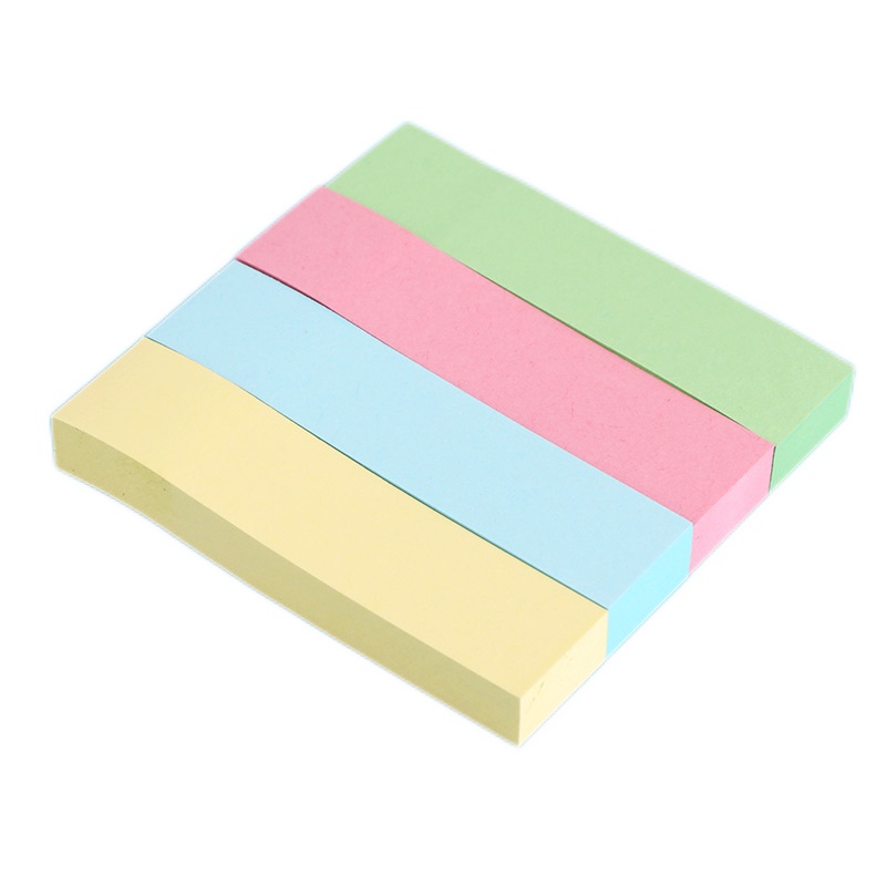 优必利 简约便利贴 四色单条记事贴便签纸N次贴19*76mm 4*100页/本 10本装 3354-10