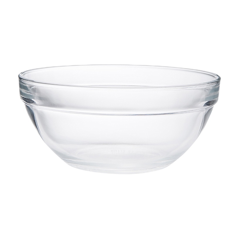 时光旧巷透明玻璃碗家用甜品水果沙拉碗大号耐热汤碗创意吃饭小餐具泡面碗 中号