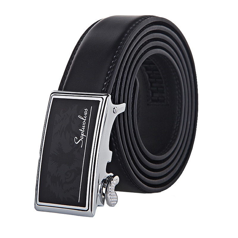 七匹狼男士牛皮腰带 皮自动扣男式牛皮自动扣皮带 内穿式