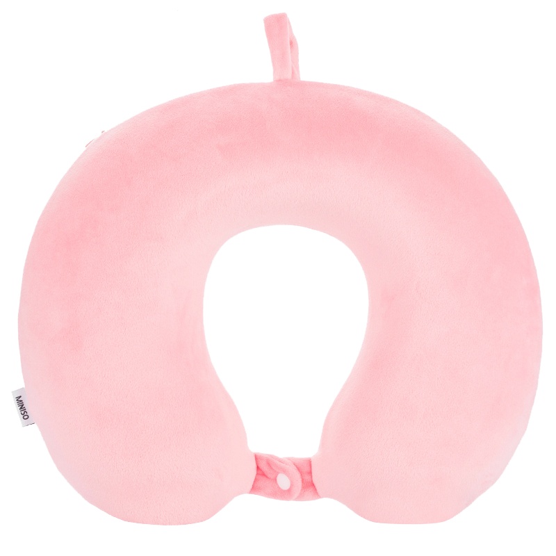 名创优品(miniso) 记忆棉U型午睡回弹拆洗创意玩偶 [粉色]