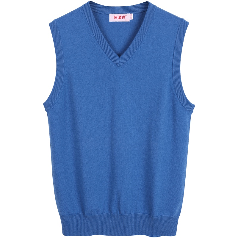 恒源祥羊毛衫女背心新款无袖套头针织衫秋冬纯色毛衣马甲