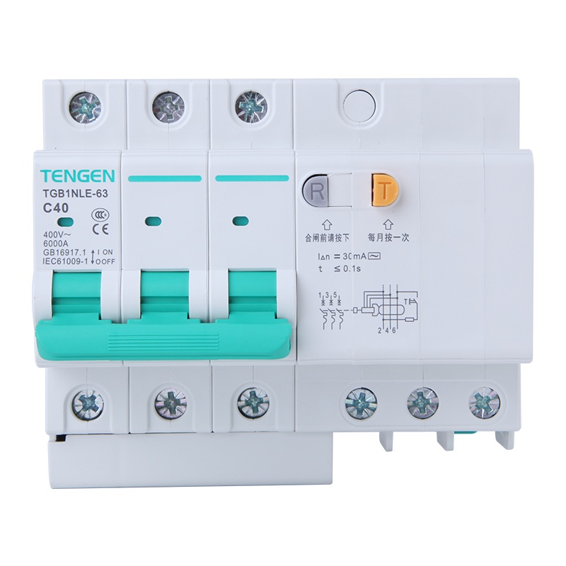 天正电气 TGB1NLE-63 3P D 63A 6KA AC400V 01070240088 微断漏电保护