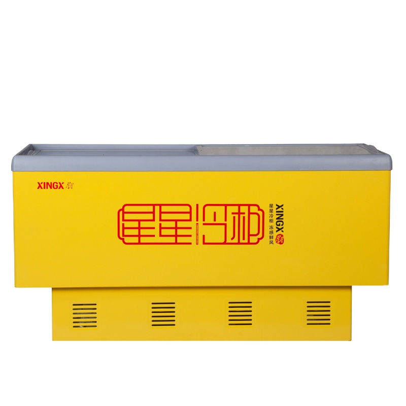 SD/SC-390BP 340升商用卧式展示冰柜 冷藏冷冻可转换推拉玻璃门冷柜 烧烤肉食岛柜