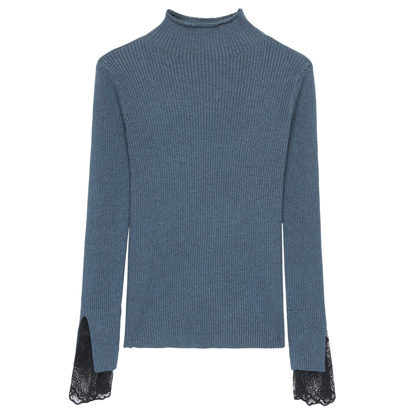 恒源祥女士针织衫2020秋新款修身纯色半高领女针织打底内搭打底衫