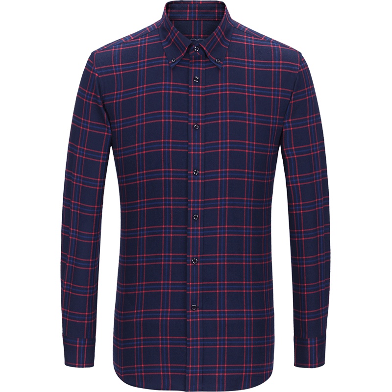 Youngor/雅戈尔秋冬新品男士商务正装纯棉暗红色长袖衬衫315MKA