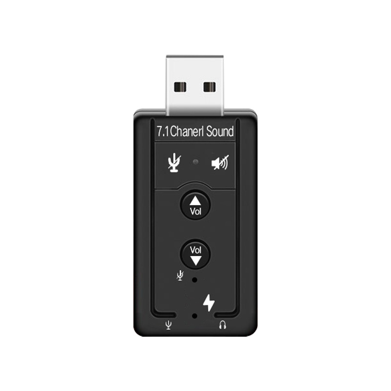 ESCASE usb外置声卡台式机笔记本电脑专用外接音频线音响耳机麦克风游戏直播3.5转换器 033A黑