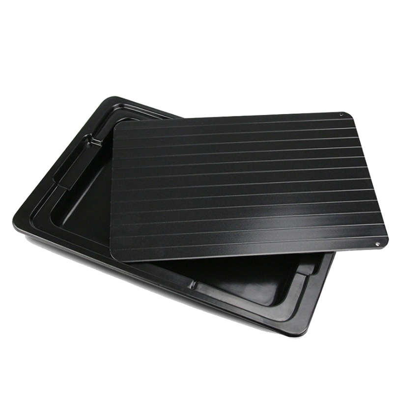 快速解冻板海鲜牛排解冻盘 厨房家用烹饪化冰化肉神器 [12倍解冻]大号解冻板(加厚款带托盘)