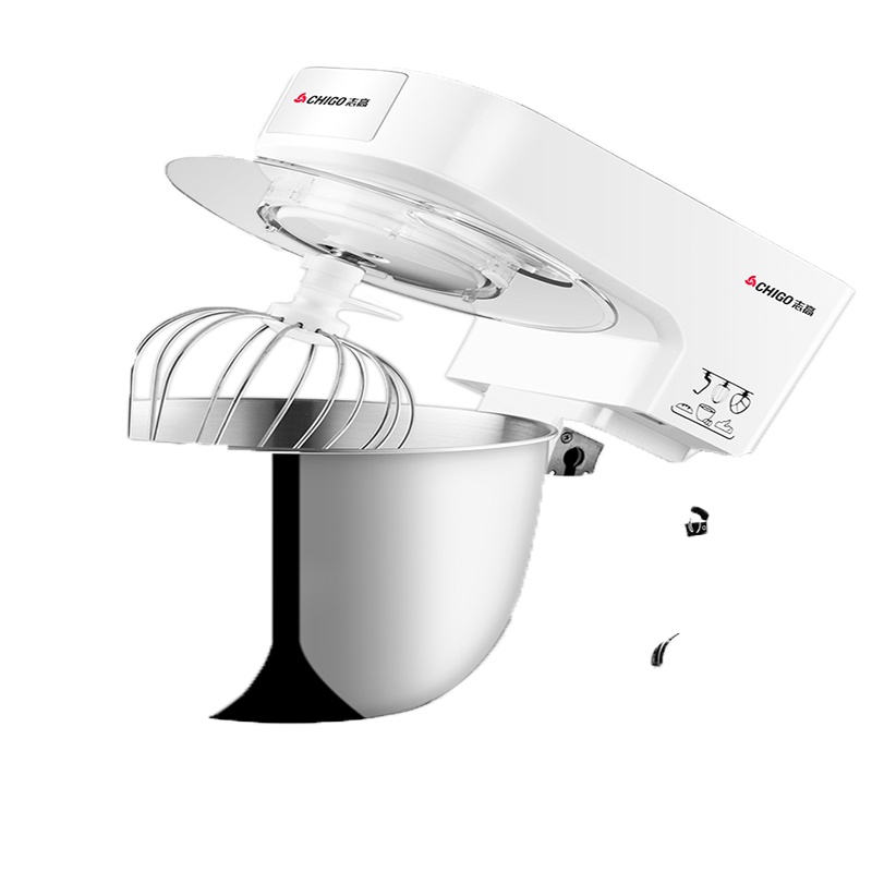 志高台式打蛋器电动家用厨师机和面机奶油机打发鲜奶盖搅拌商用_豪华版5L黑色厨师机绞肉配件