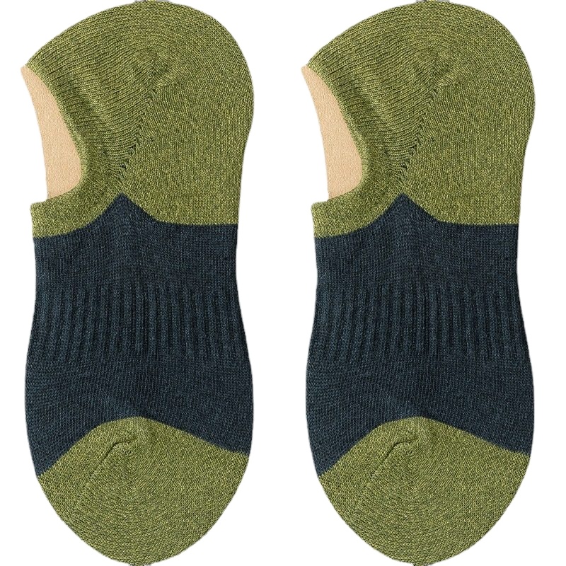 俞兆林21新款春夏季薄款拼色男士船袜全棉潮流色系浅口隐形袜硅胶防滑吸汗男袜