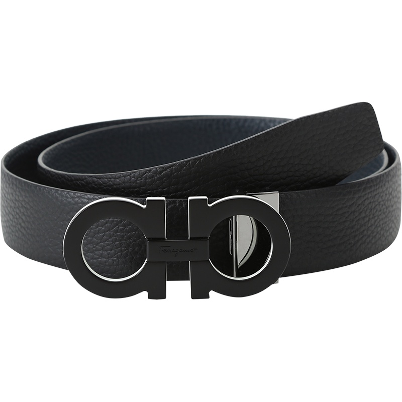 Ferragamo 菲拉格慕 男士 牛皮板扣式双面皮带腰带670017