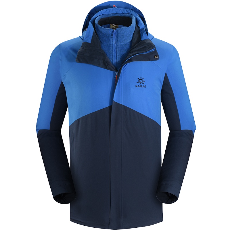 凯乐石硬核壳冲锋衣男羽绒三合一冬户外GTX防暴雨登山服鹅绒外套