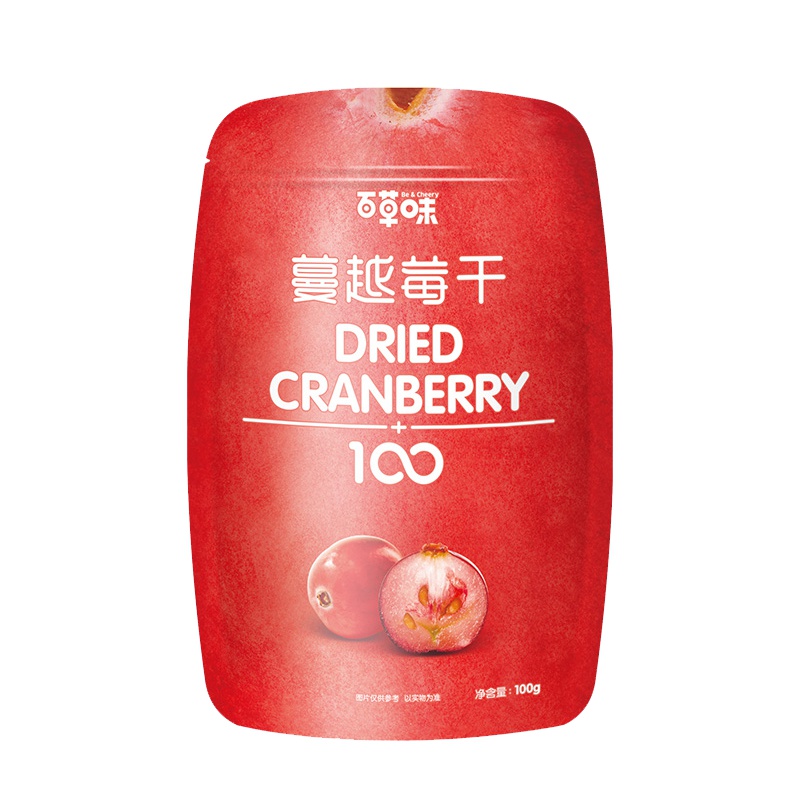 百草味 果干蜜饯 蔓越莓干100g袋装(休闲零食)
