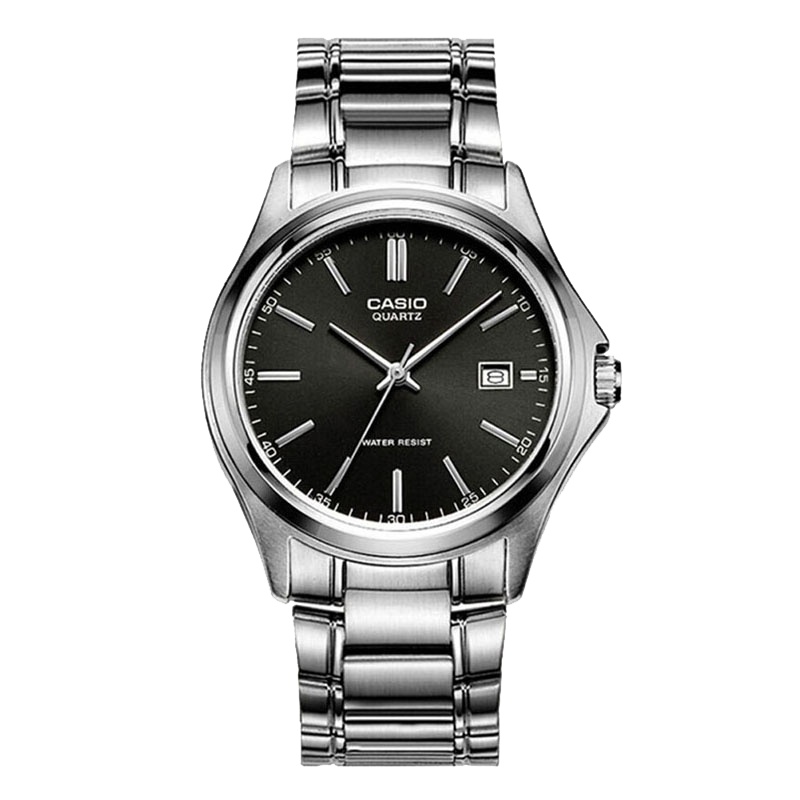 CASIO卡西欧日韩品牌 石英表 男 时尚商务防水石英金属表带男士手表 MTP-1183A-1A