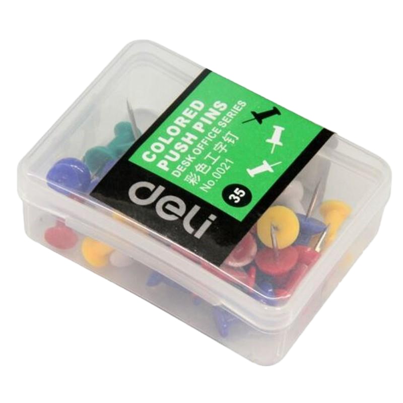 得力 Deli No.0021 得力彩色工字钉(35枚/盒) 35枚