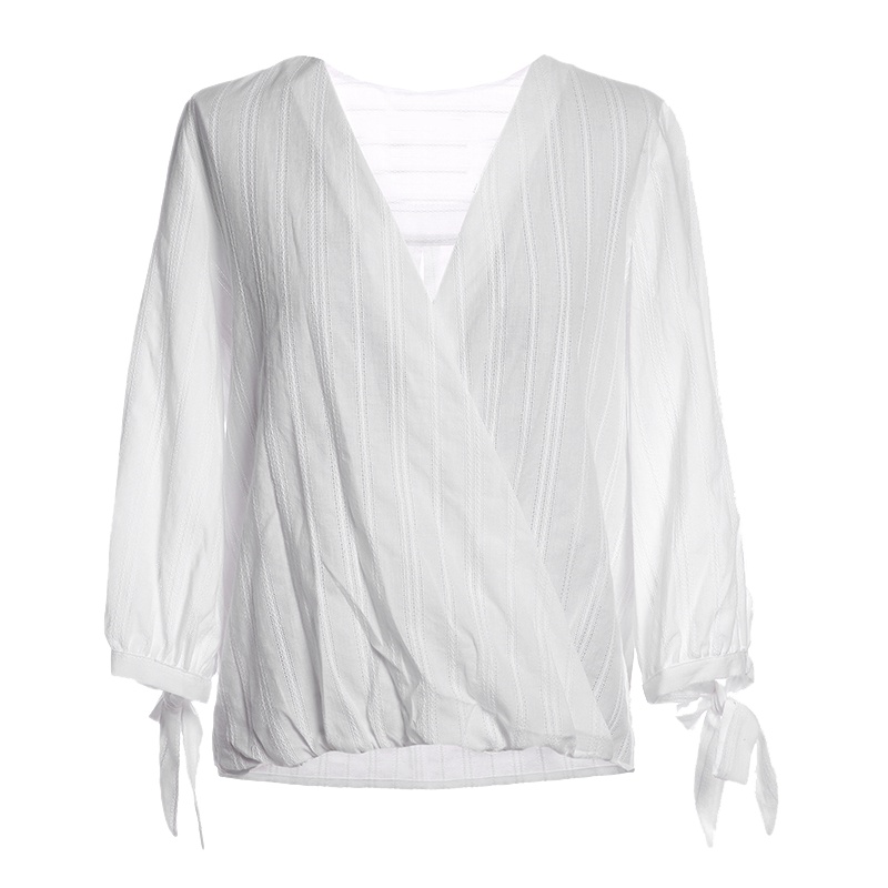 秋水伊人2021夏装新品气质蝴蝶结长袖衬衫上衣S88