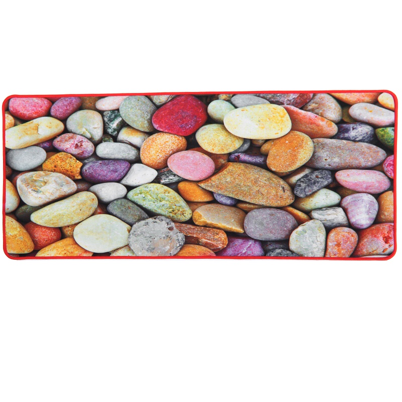 灵蛇 游戏鼠标垫 超大电脑桌垫 加厚办公桌键盘垫 精密包边 防滑 可水洗 P18鹅卵石