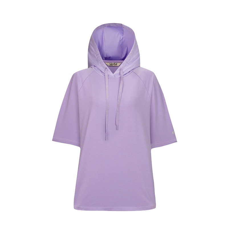 乐飞叶（LAFUMA）运动户外卫衣宽松五分袖T恤女连帽衫外套LFTS9BL13