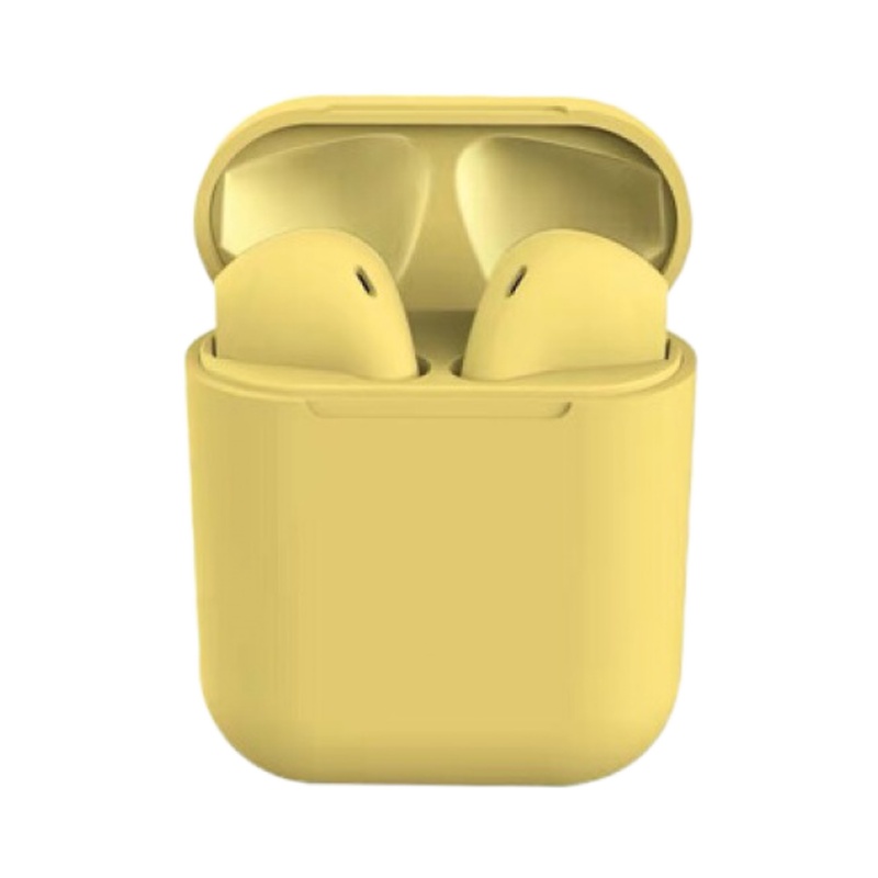 蓝牙无线耳机双耳运动马卡龙迷你五色适用苹果立体声安卓手机通用 旗舰版-磨砂柠檬黄
