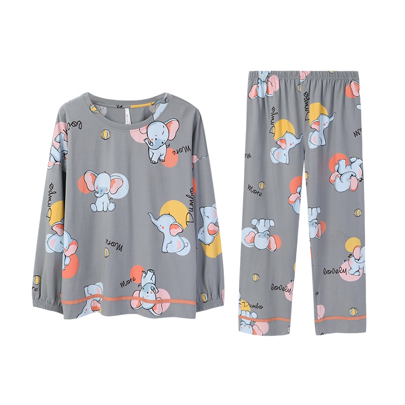 安之伴睡衣女卡通圆领套装休闲可爱可外穿女士家居服