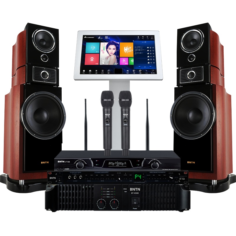 奔腾(BNTN)套装家庭影院KTV音响全套套装点歌机一体机卡拉OK分体式音箱U段话筒3T语音白色点歌机8500配旗舰