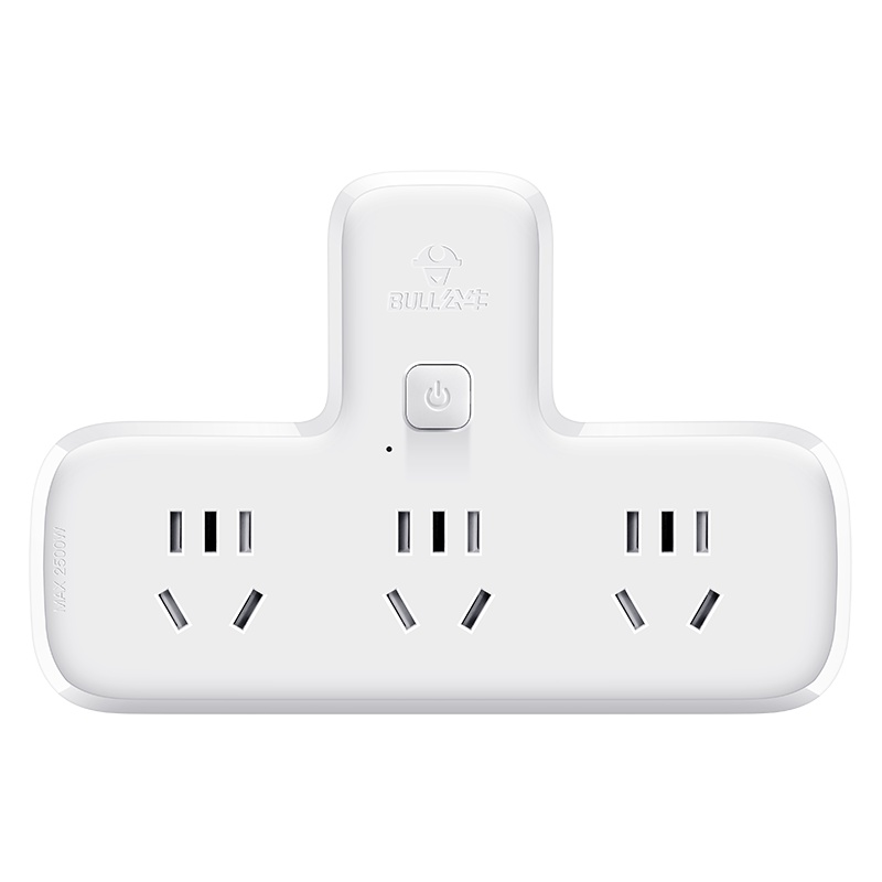 公牛(bull)GN-9603K品字形一转三总控开关转换插头电源转换器插座/接线板/插头/拖线板/插排 白色