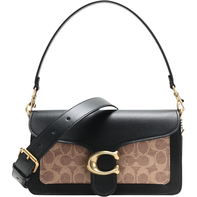 COACH 蔻驰 奢侈品 女士专柜款TABBY系列老花图案涂层帆布26号中号手提包单肩斜挎包 91215